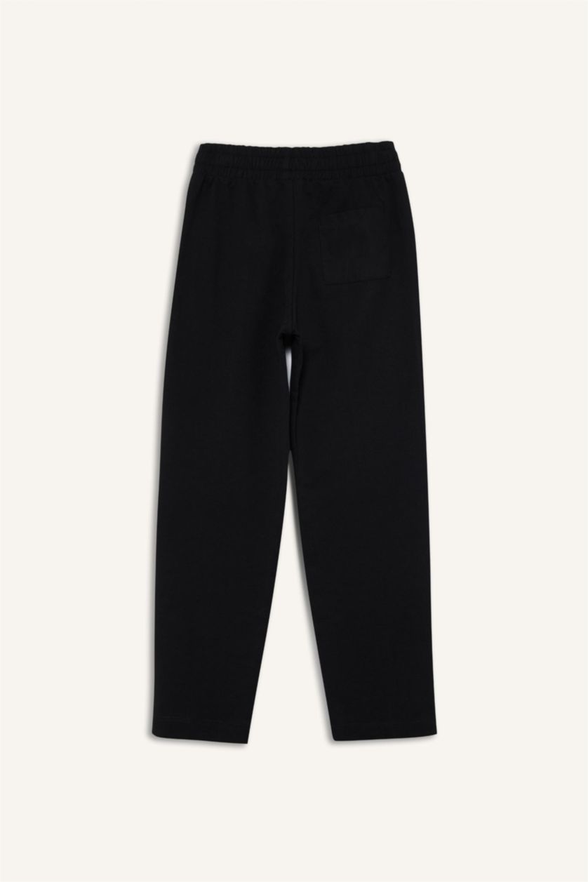 بنات أسود بنطرون بجامة رياضي بناتي باريل فيت بخصر مطاطي