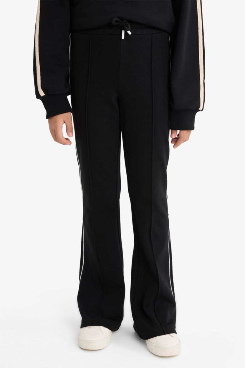 Girls & Teens Black Girl Flare Fit Elastic Waist Sweatpants