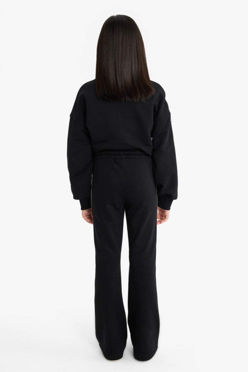 Girls & Teens Black Girl Flare Fit Elastic Waist Sweatpants
