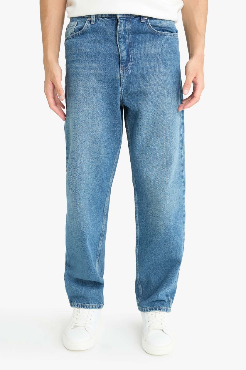 HOMME Bleu Jean baggy à jambes larges