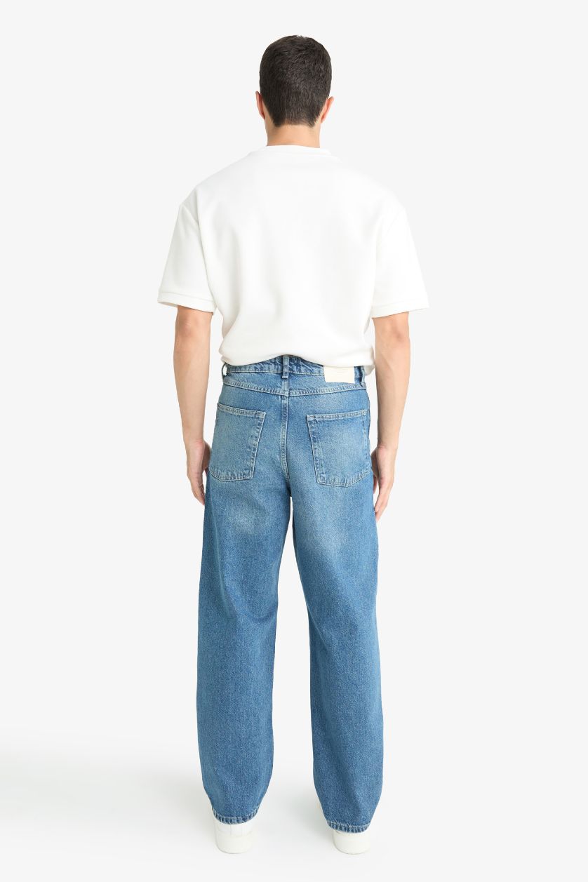 HOMME Bleu Jean baggy à jambes larges
