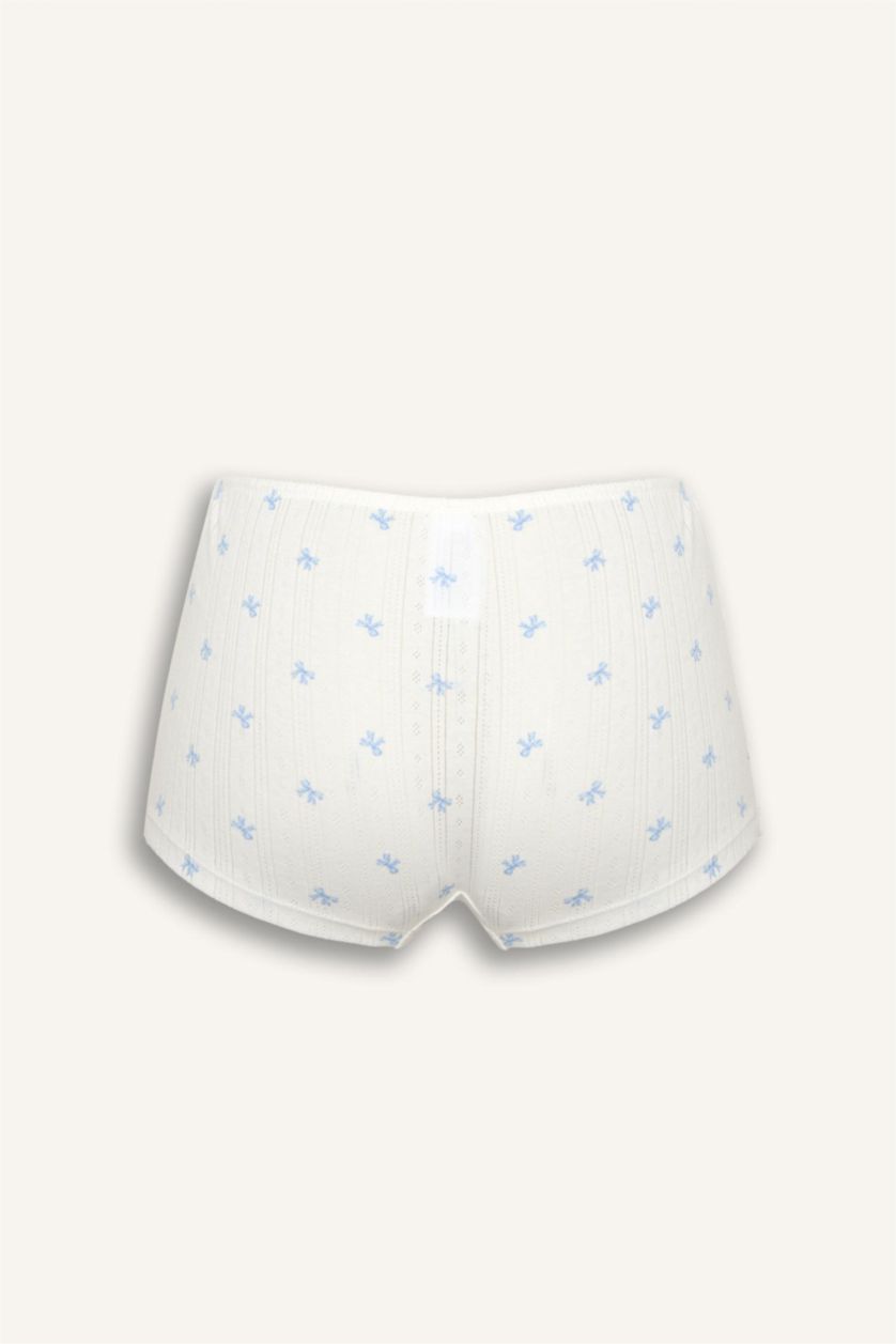 Kadın Açık Mavi %100 Pamuk Boxer Pamuklu Slip Külot