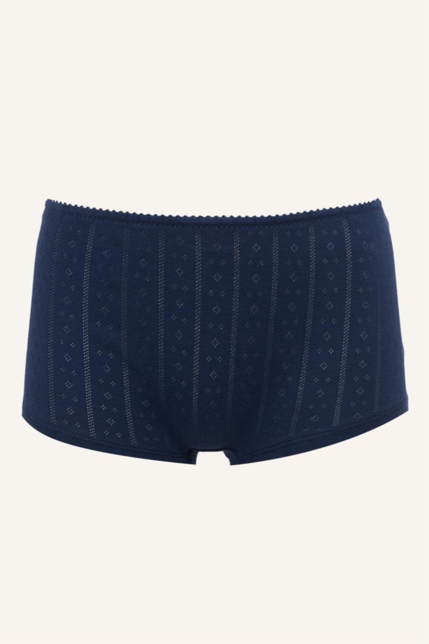 Kadın Lacivert Pamuklu Çiçek Desenli Boxer