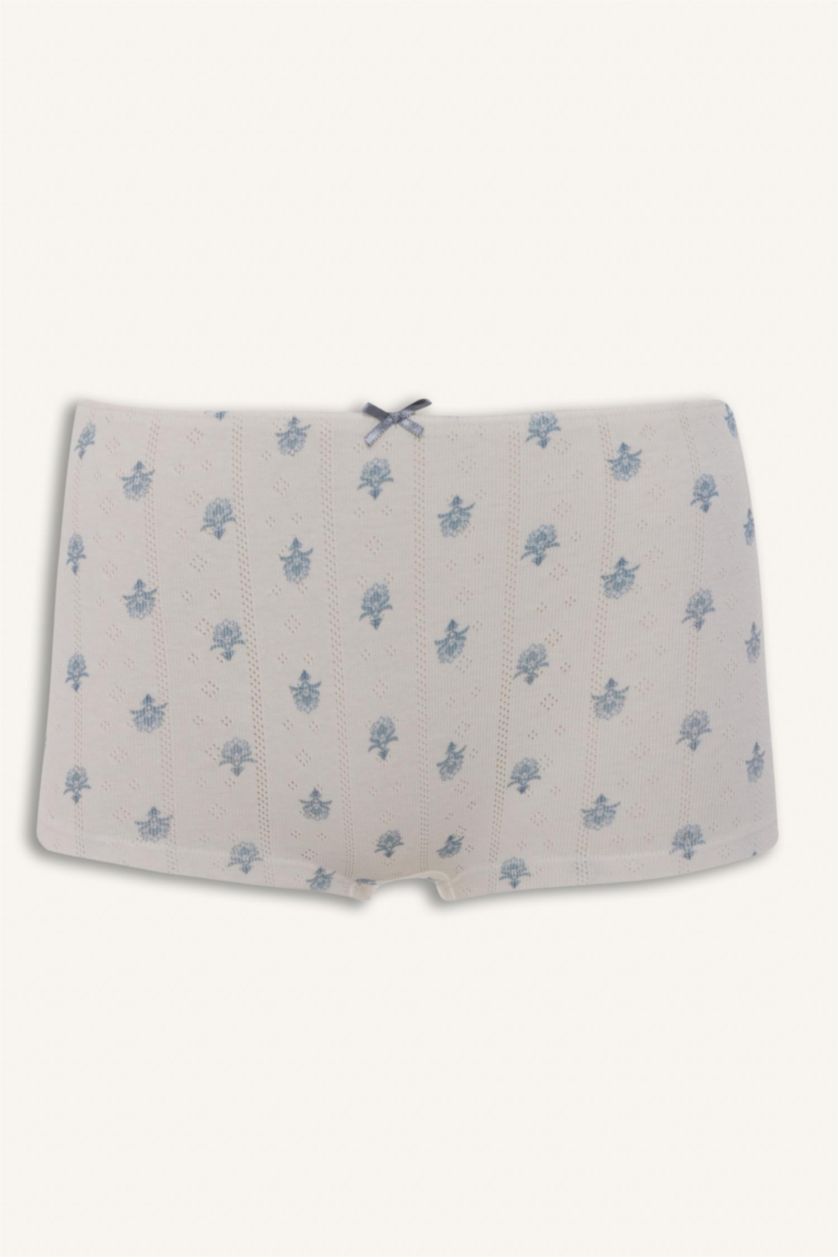 WOMAN White Floral Cotton Slip Panty