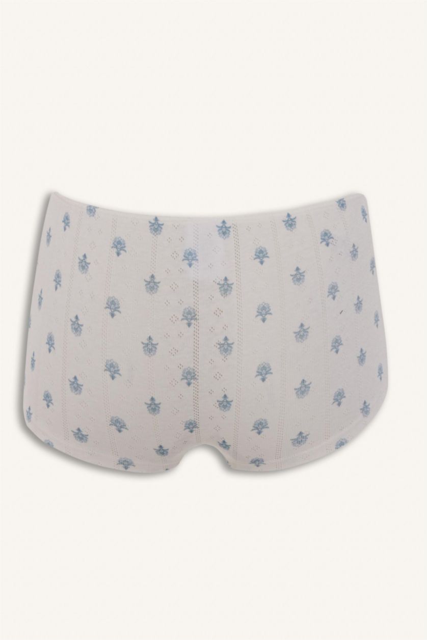 WOMAN White Floral Cotton Slip Panty