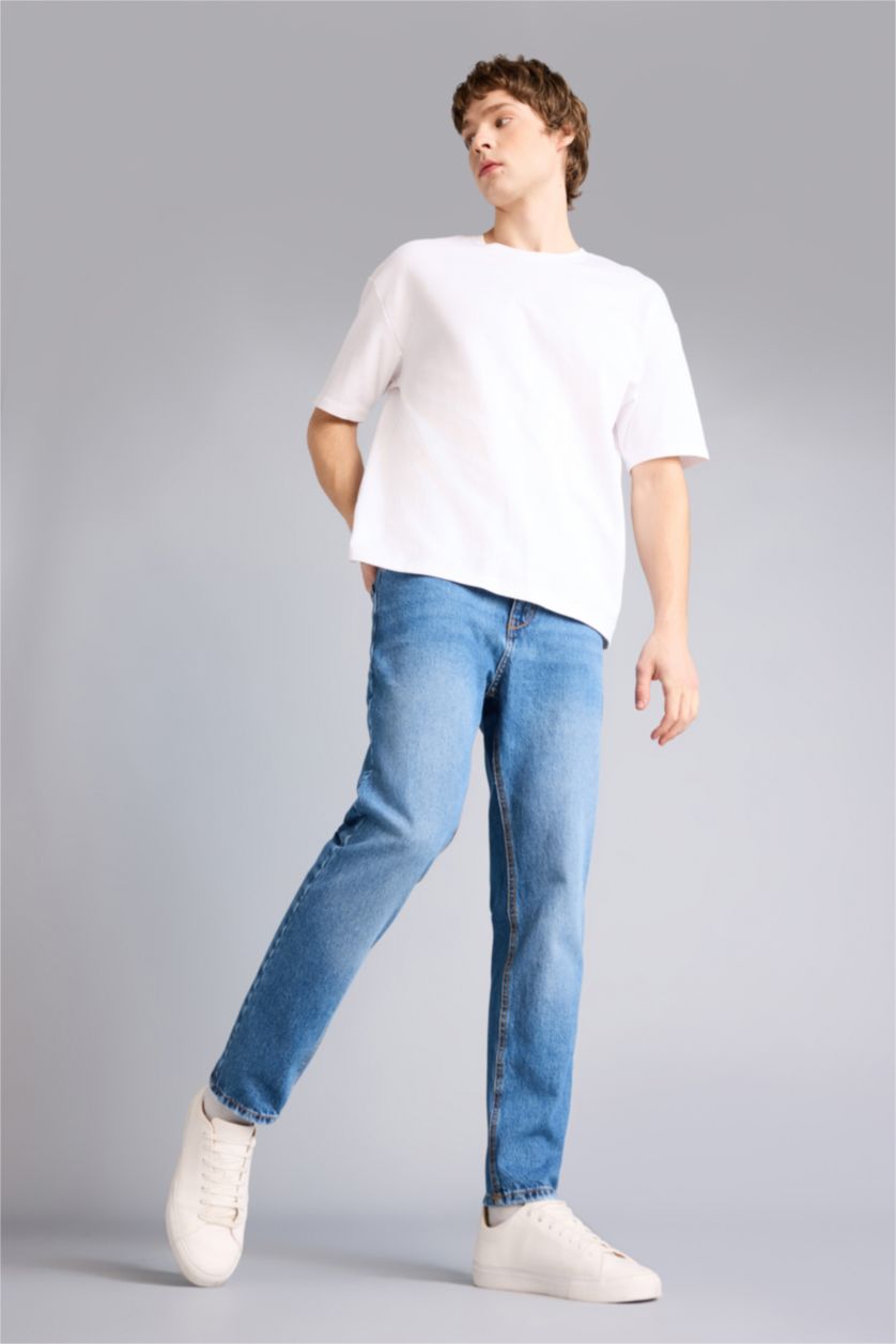 HOMME Bleu Jean Coupe slim Style des années 90