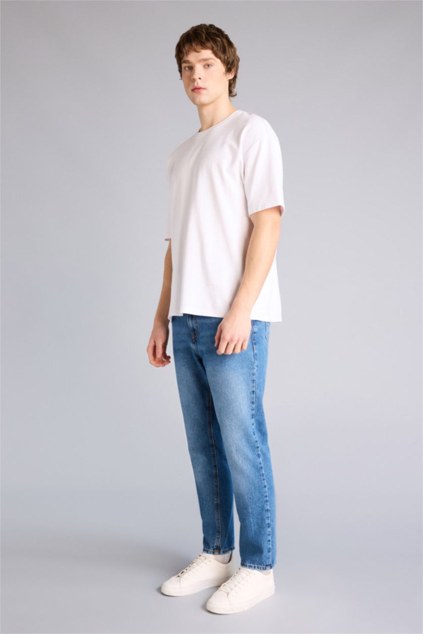 HOMME Bleu Jean Coupe slim Style des années 90