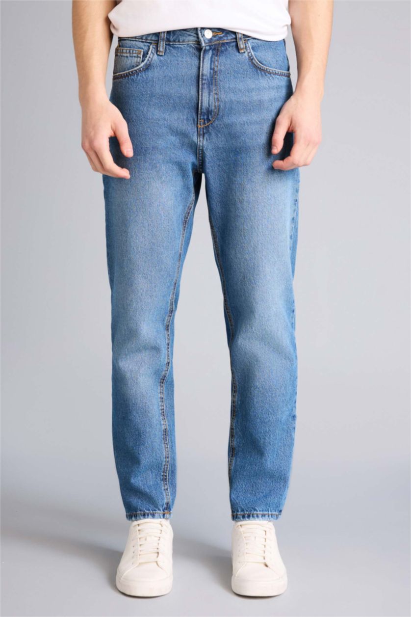 HOMME Bleu Jean Coupe slim Style des années 90