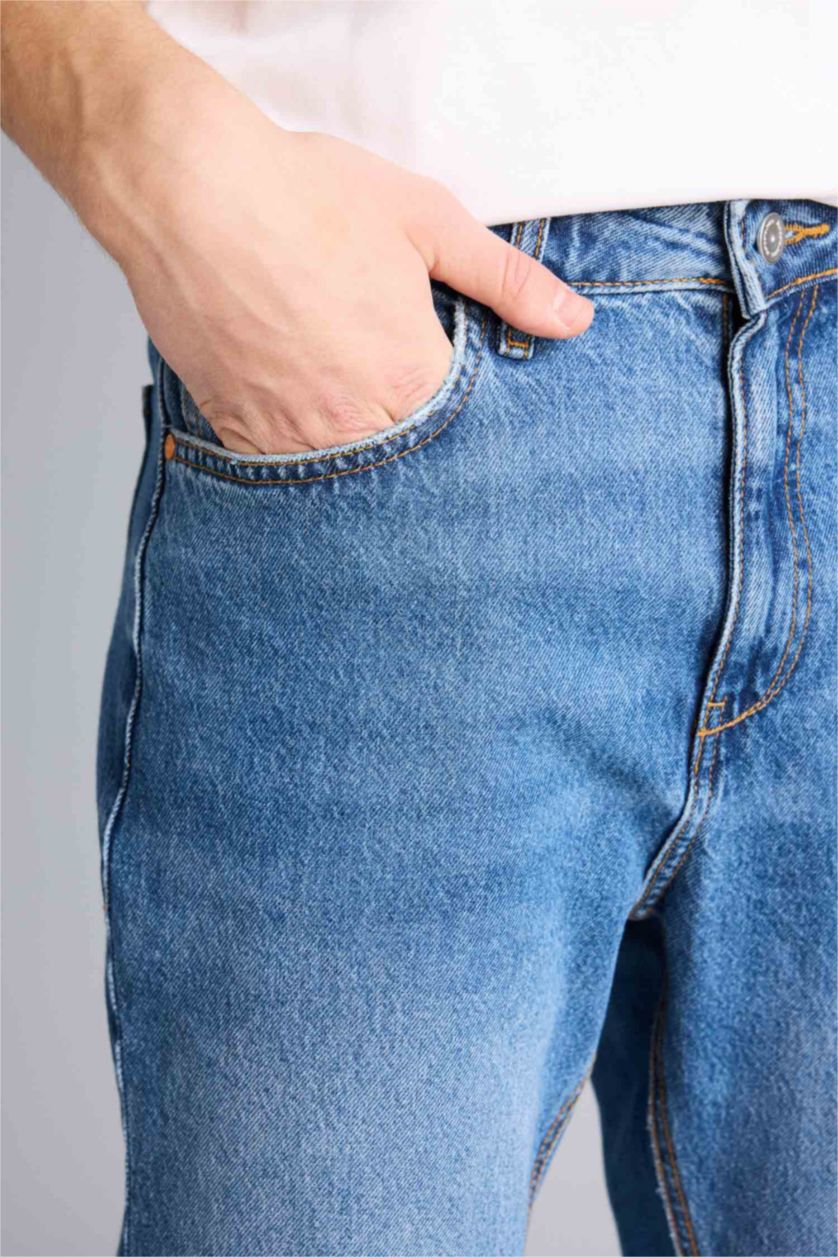 HOMME Bleu Jean Coupe slim Style des années 90