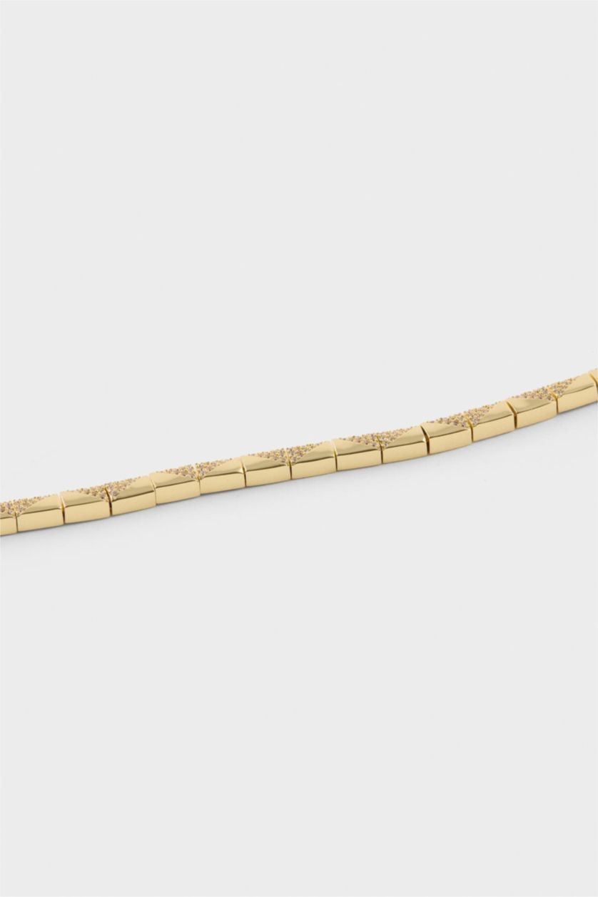 Kadın Altın Reis X DeFacto Diktörtgen Desenli Gold Bileklik