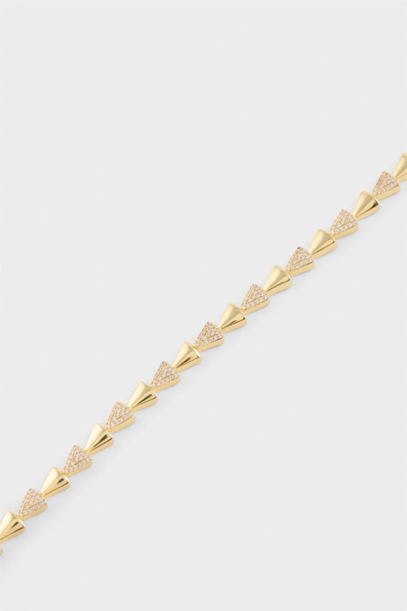 Kadın Altın Reis X DeFacto Üçgen Figürlü Gold Bileklik