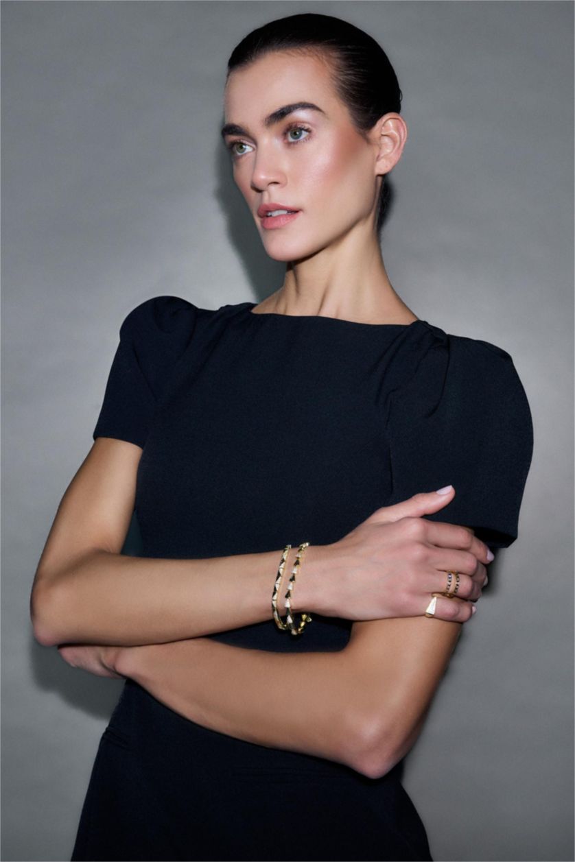 Kadın Altın Reis X DeFacto Üçgen Figürlü Gold Bileklik