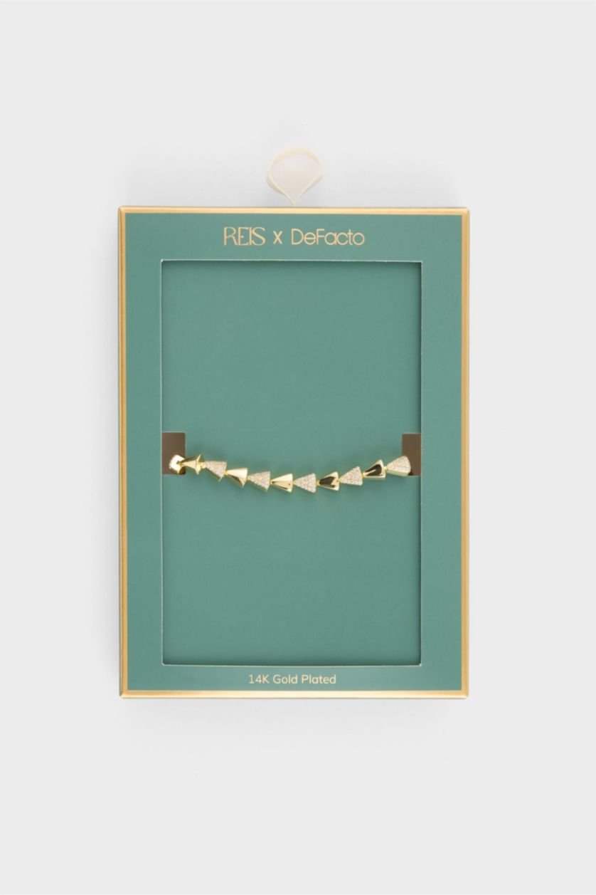 Kadın Altın Reis X DeFacto Üçgen Figürlü Gold Bileklik