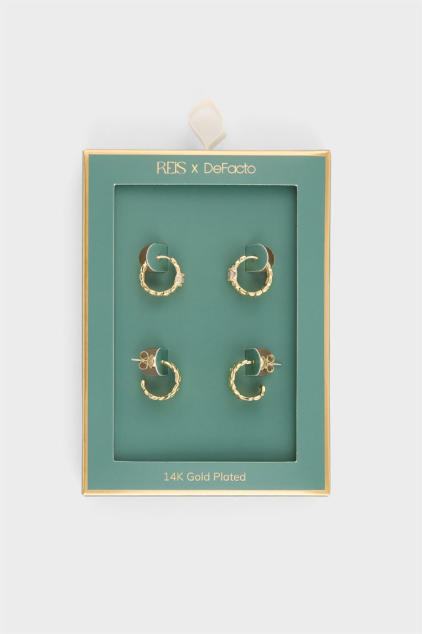 Kadın Altın Reis x DeFacto Gold 2'li Küpe