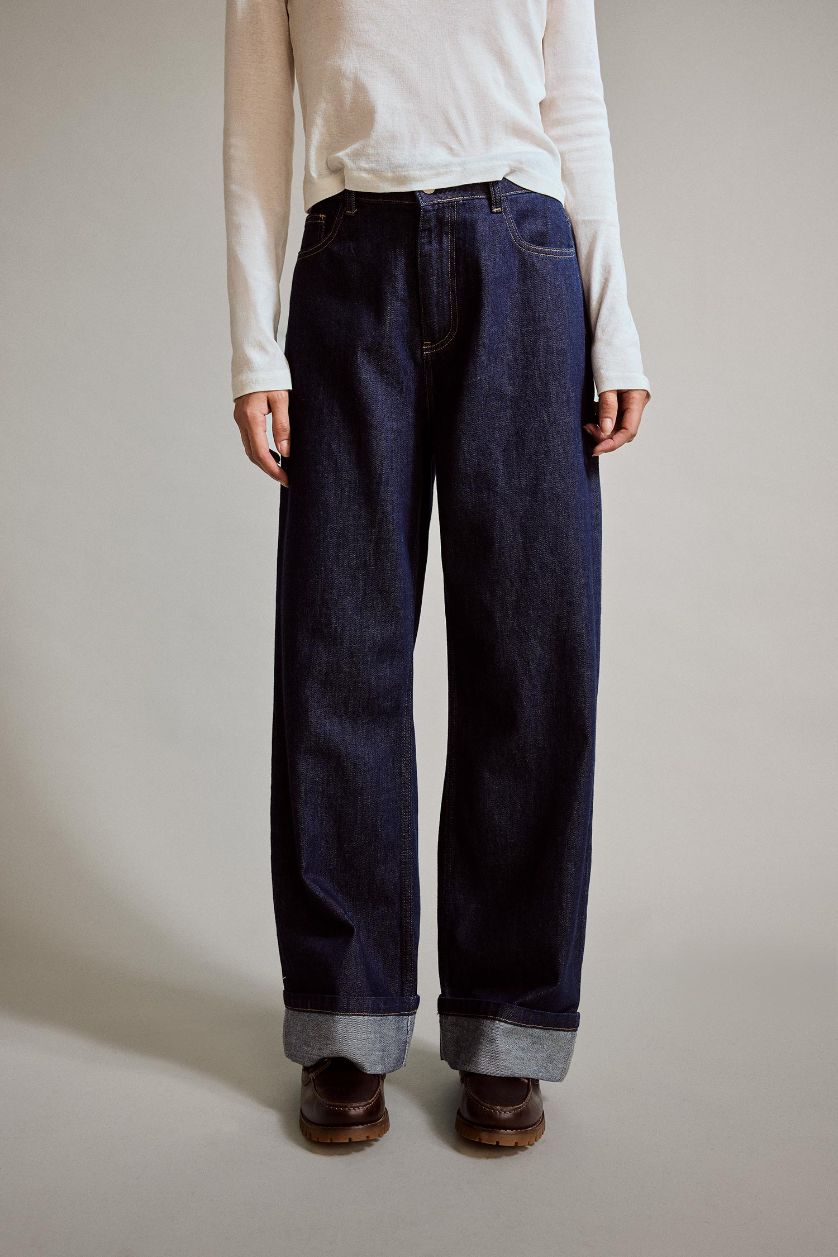 Woman NAVY Wide Leg Jeans