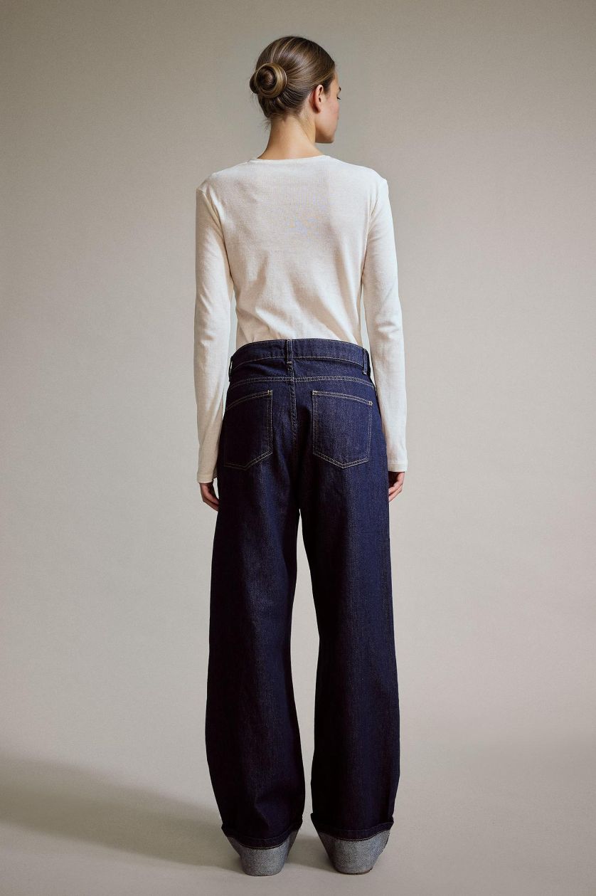 Woman NAVY Wide Leg Jeans