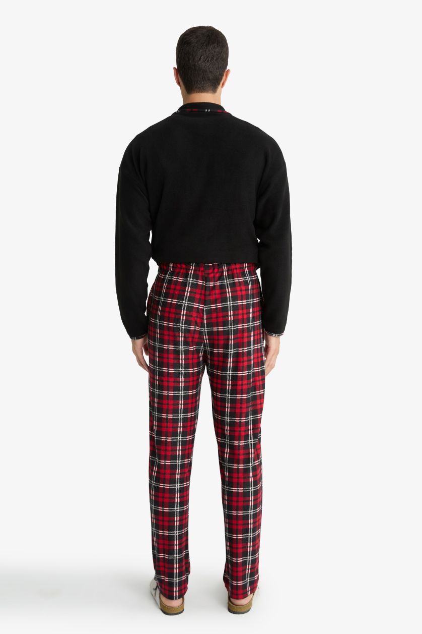 Man Black Regular Fit fleece Knitted Bottoms