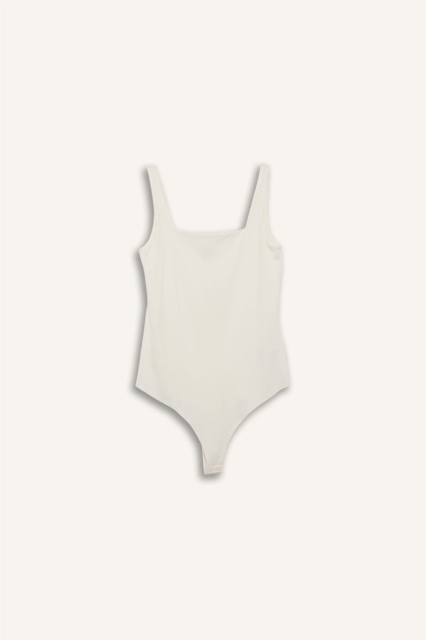 Женщины Бежевый Майка с квадратным воротником для женщин