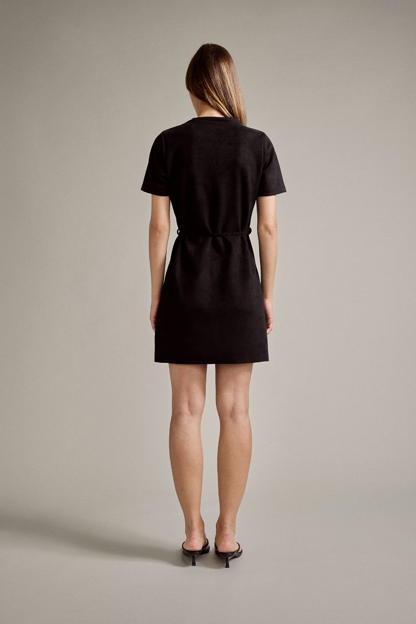 Woman Black Suede Dress