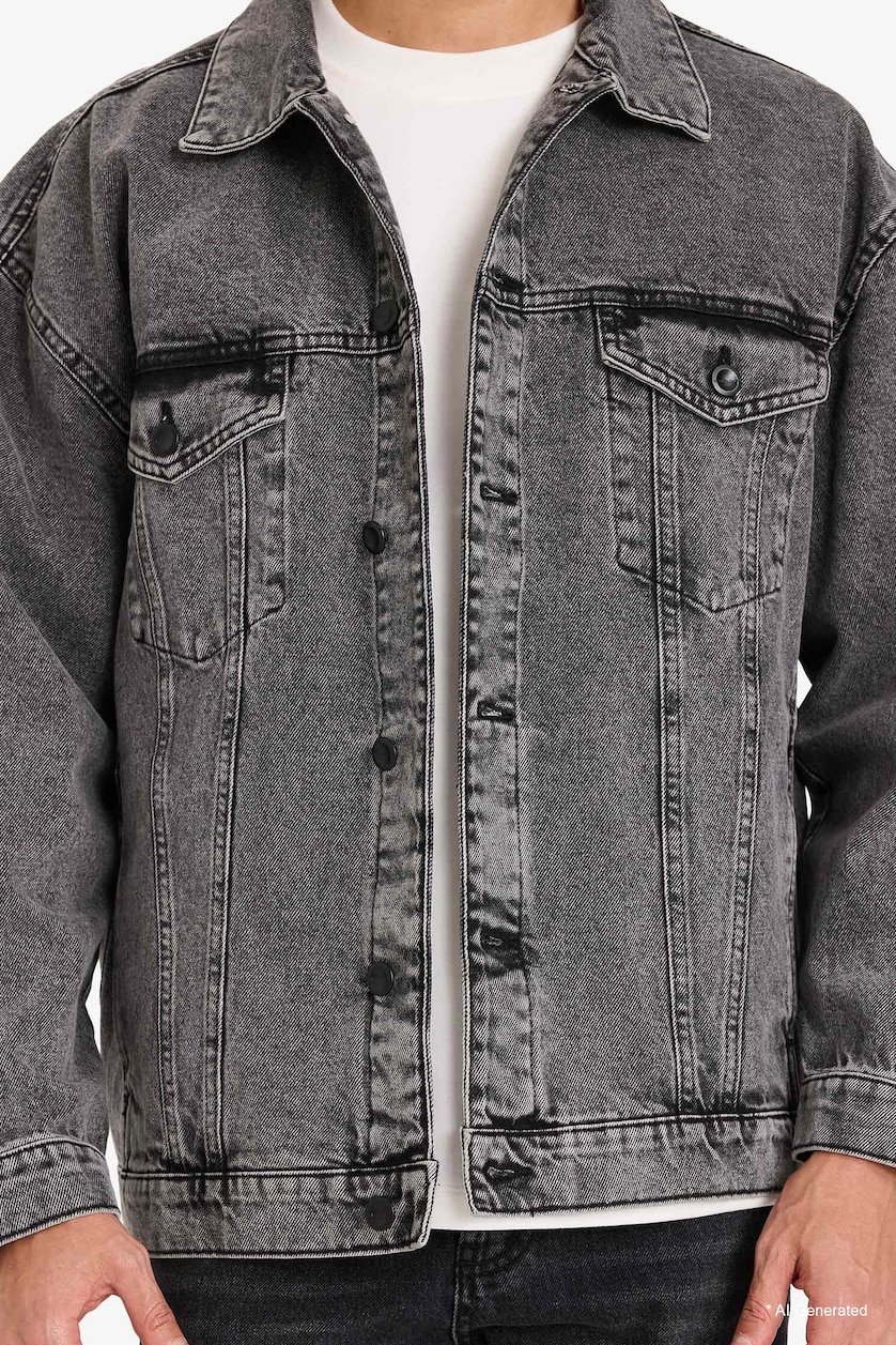 MAN Anthracite Oversize Fit Denim Jacket