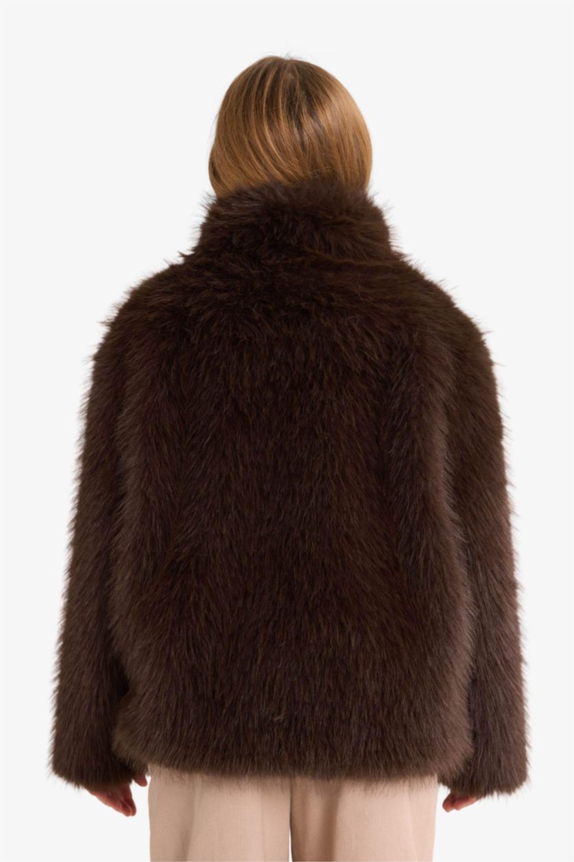 Girls & Teens Brown Girl High Neck Puffer Jacket