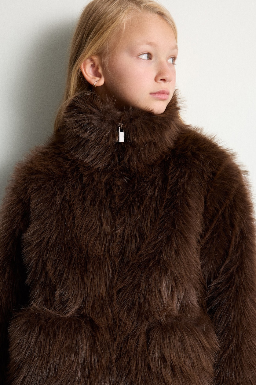 Young Girls - Teen Girls Vison Girl High Neck Puffer Jacket