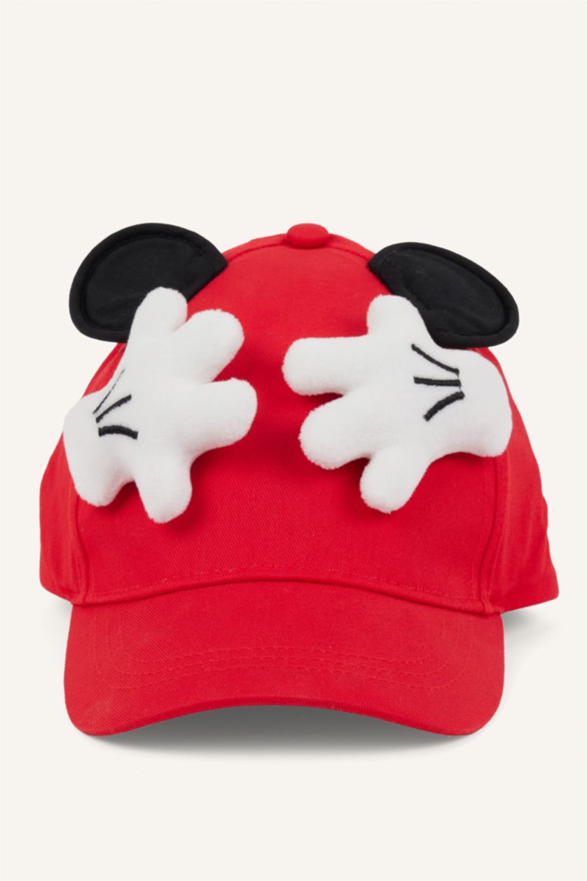 Young Girls - Teen Girls Red Girl Cotton 3D Mickey & Minnie Licensed Hat