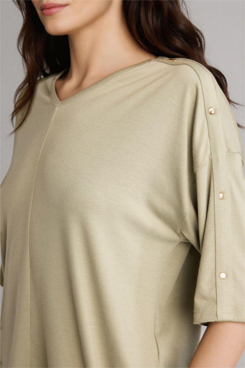 WOMAN Light Khaki Relax Fit Long Sleeve T-Shirt