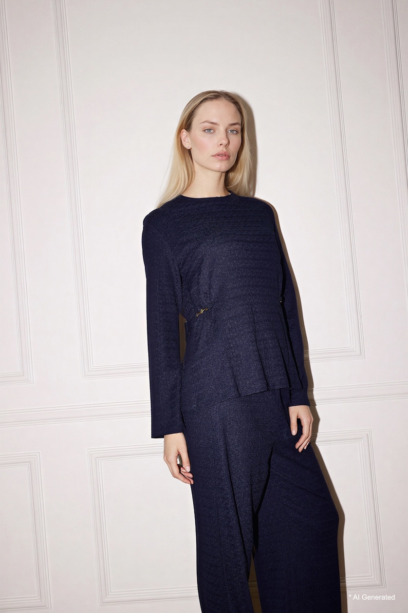 Women NAVY Accessory Details T-Shirt