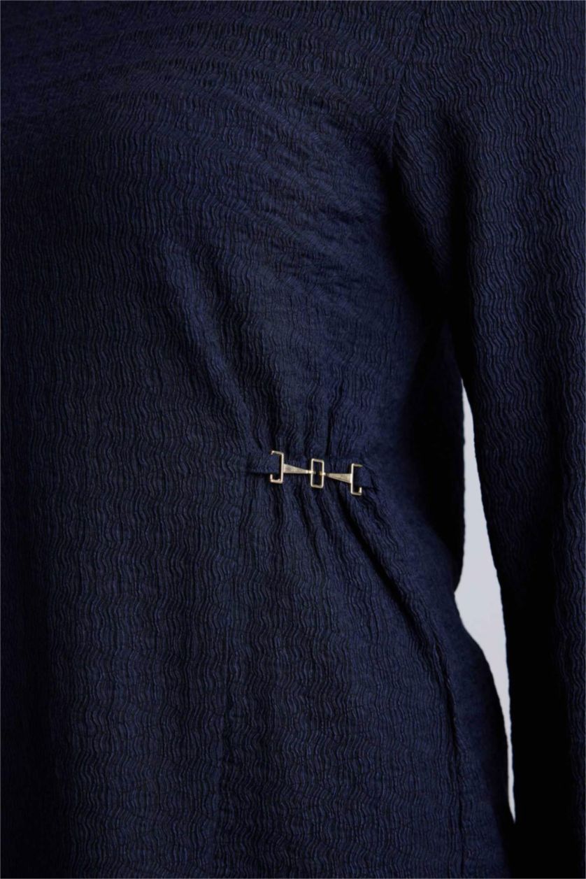 Woman NAVY تيشيرت منسوج مفصل بأكسسوار