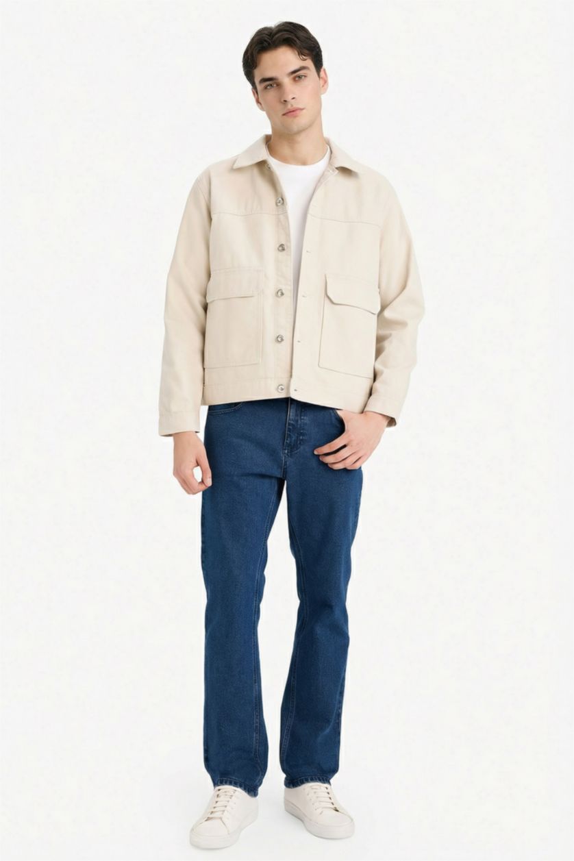 HOMME Beige Veste en jean Coupe régulière