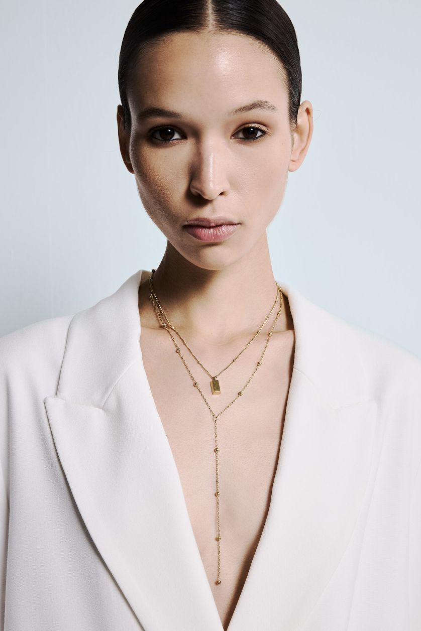 Kadın Altın Kadın Gold 2'li Çelik Kolye