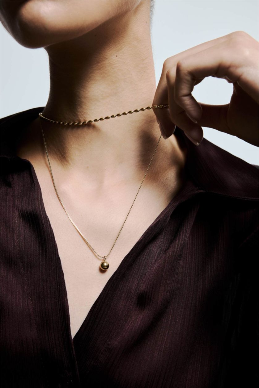 WOMAN GOLD Woman Gold 2 Piece Steel Necklace