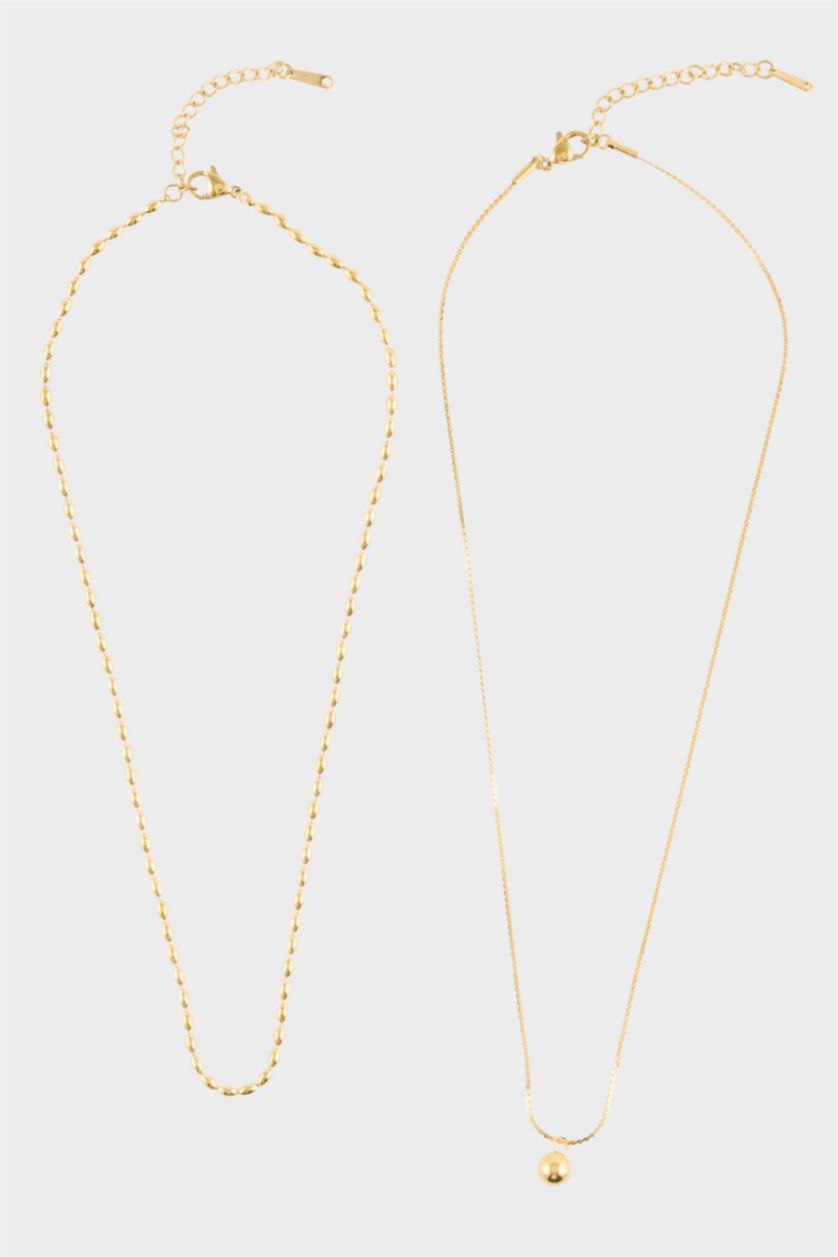 WOMAN GOLD Woman Gold 2 Piece Steel Necklace