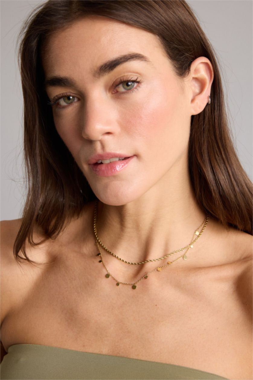 حريمي GOLD Woman Gold 2 Piece Steel Necklace