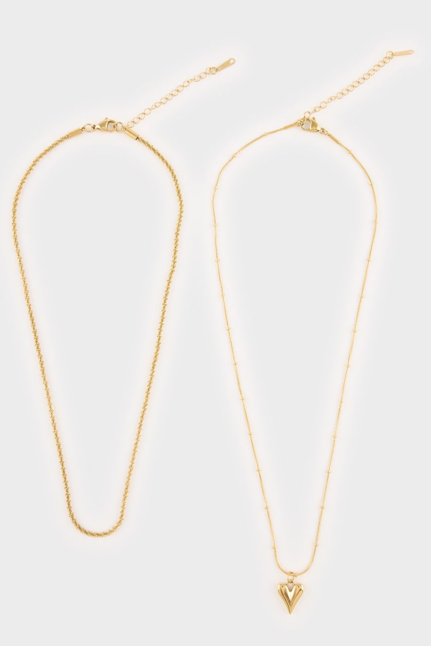 WOMAN GOLD Woman Gold 2 Piece Steel Necklace