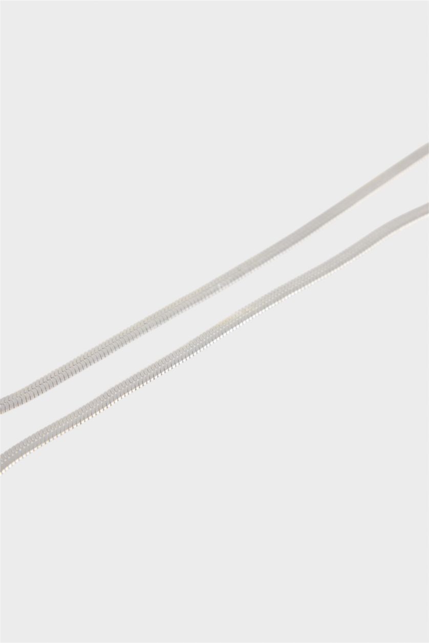 Kadın Gümüş Kadın Silver 2'li Çelik Kolye