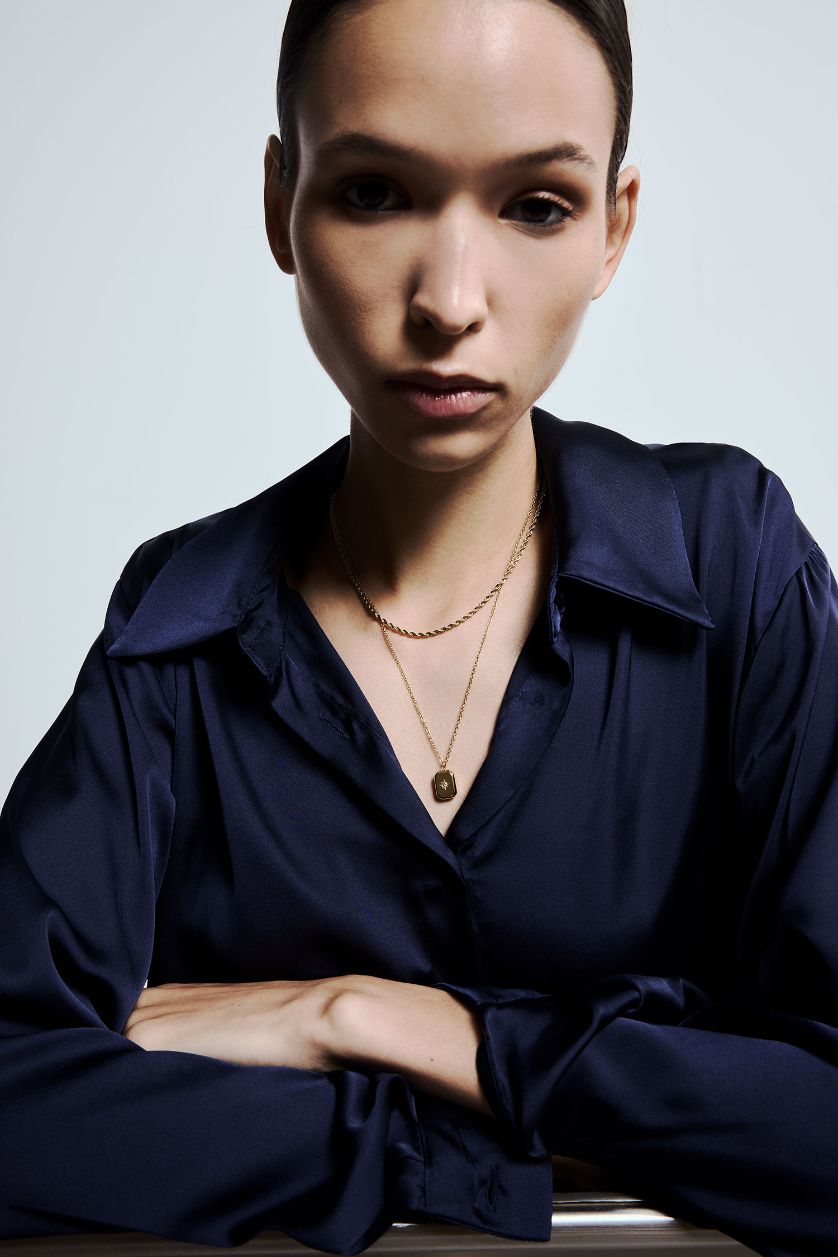 Kadın Altın Kadın Gold 2'li Çelik Kolye