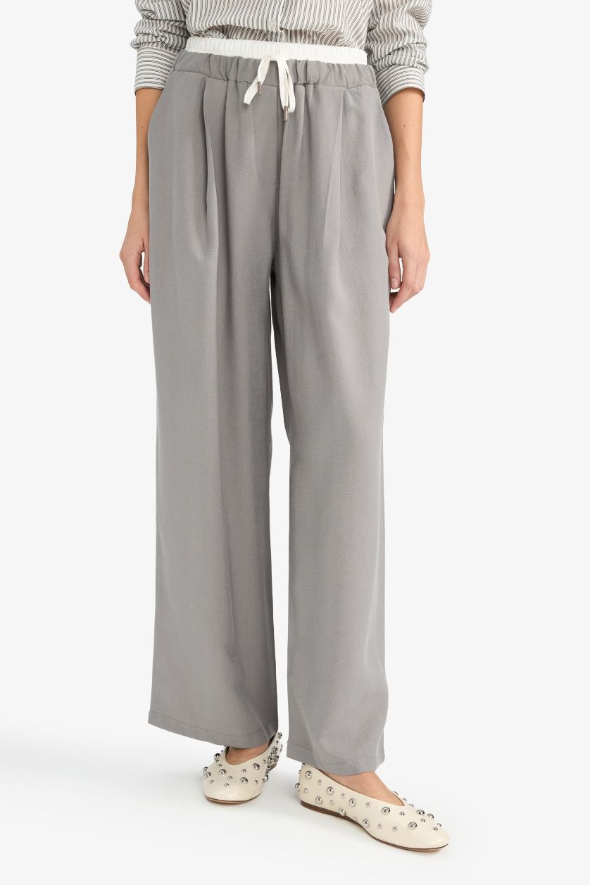WOMAN Grey Baggy Fit Double Pocket Sensual Trousers