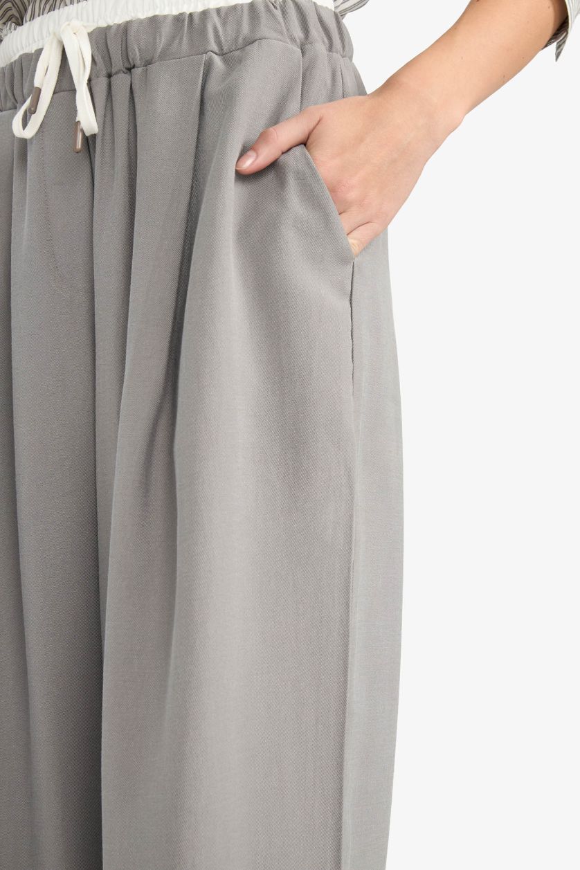 WOMAN Grey Baggy Fit Double Pocket Sensual Trousers