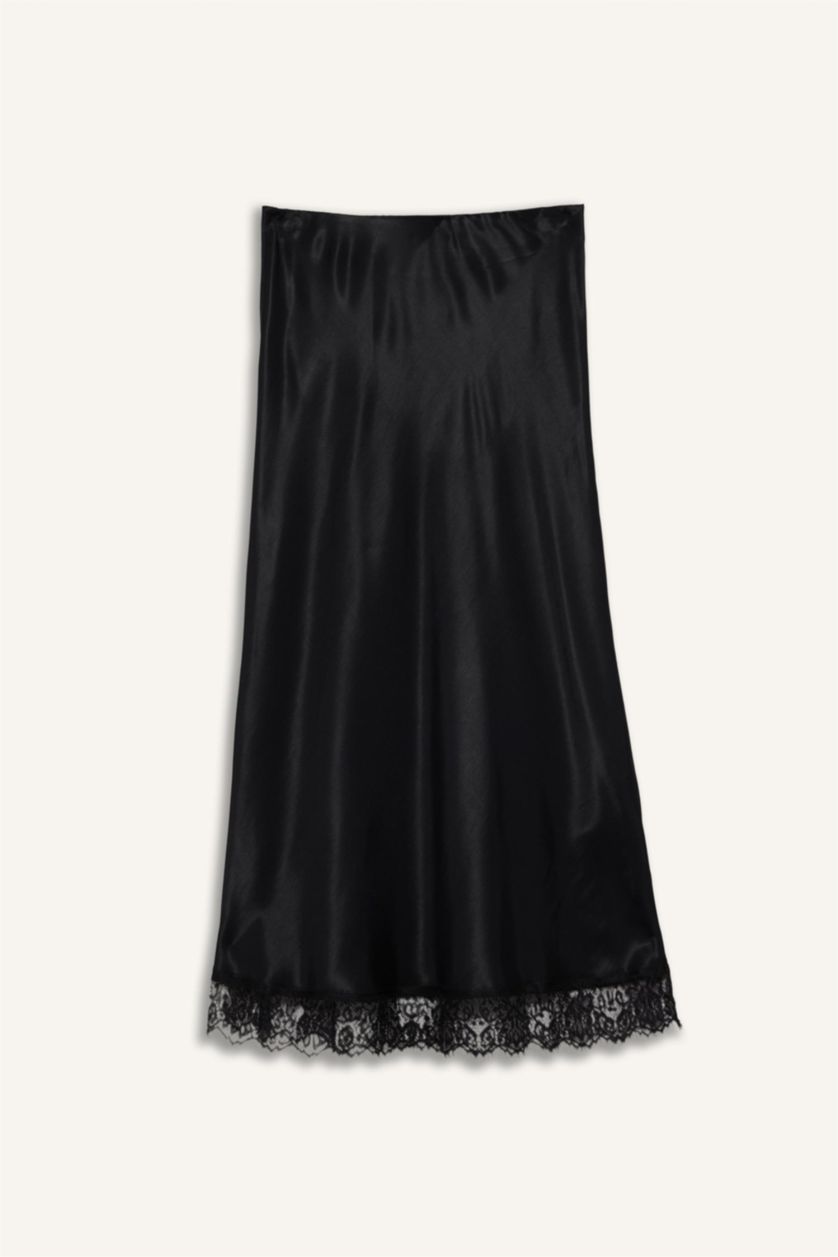 Әйелдерге қара a сызығы орташа ұзындық Тоқылған юбка