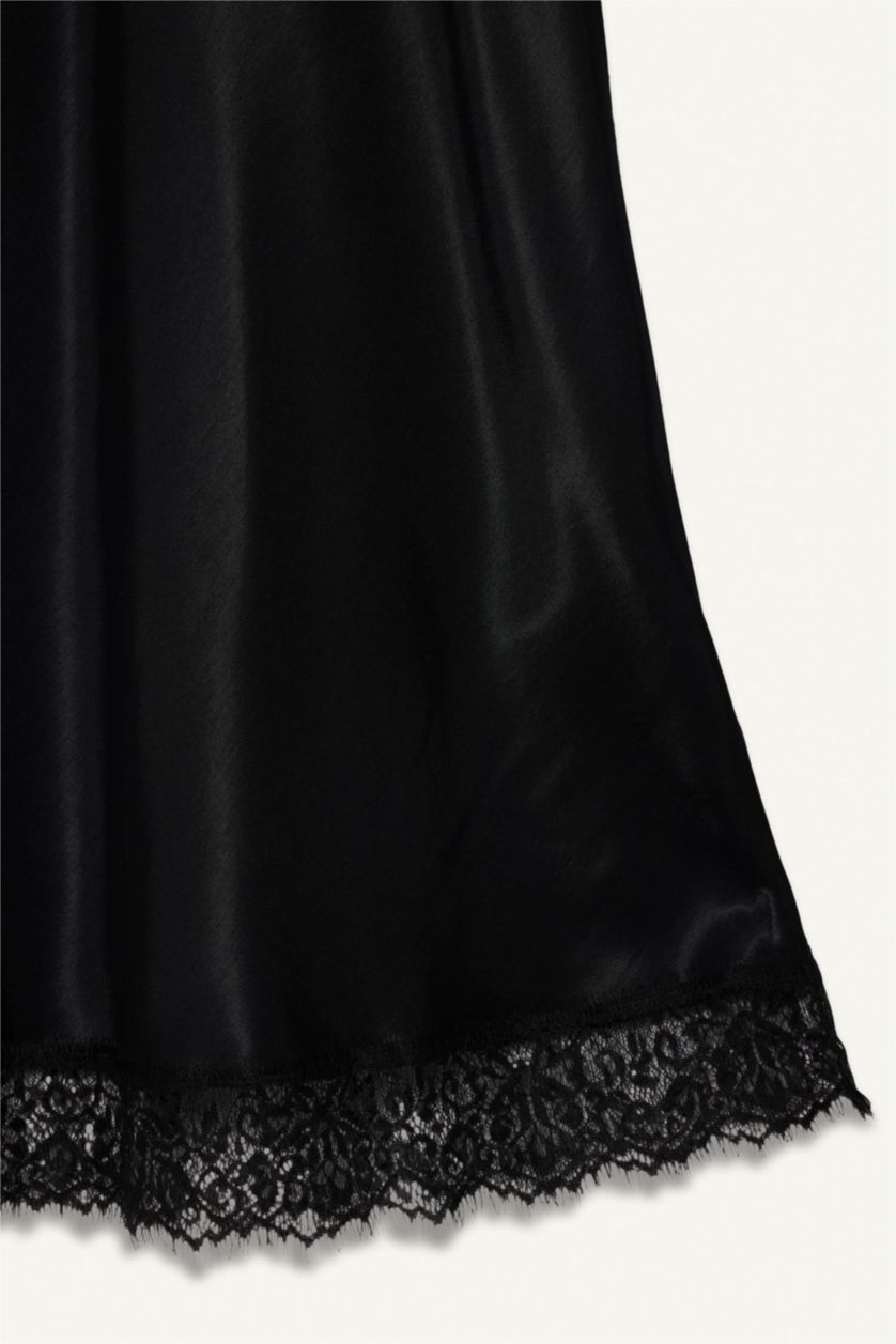 Әйелдерге қара a сызығы орташа ұзындық Тоқылған юбка