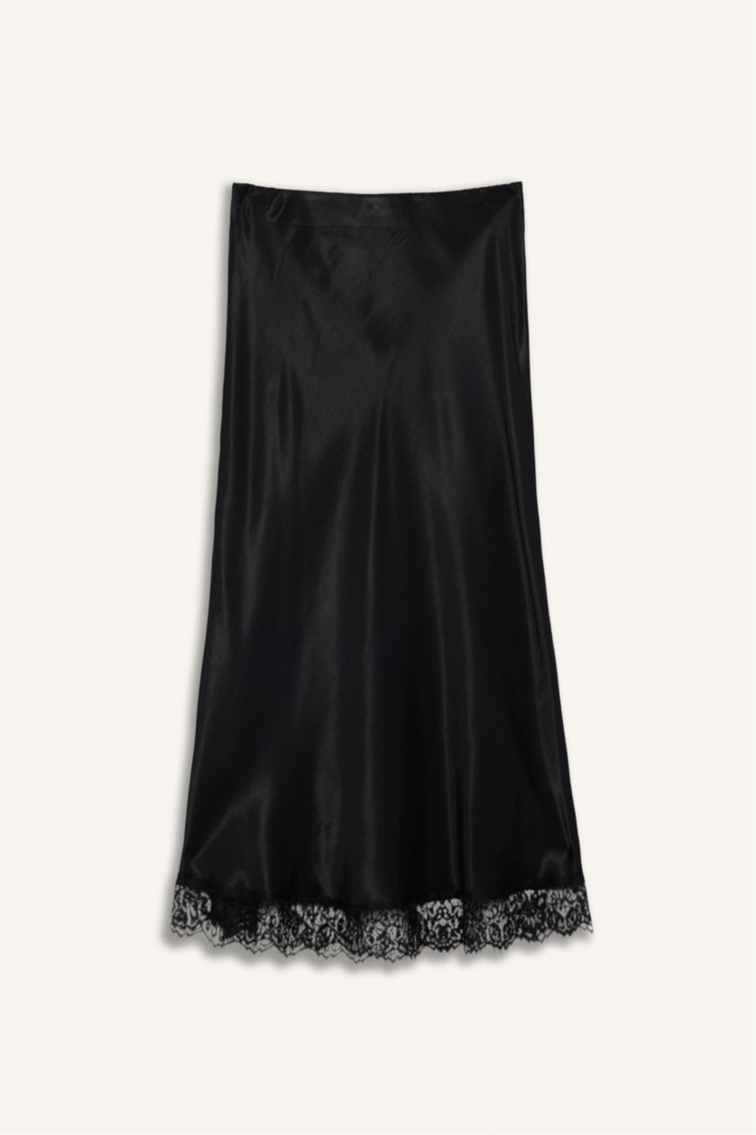 Әйелдерге қара a сызығы орташа ұзындық Тоқылған юбка