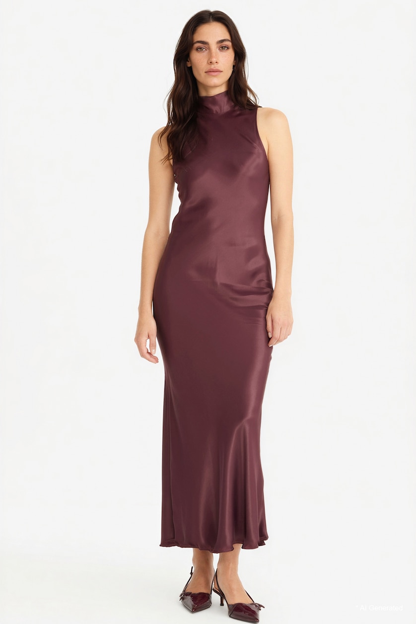 FEMME Bordeaux Robes Satinette