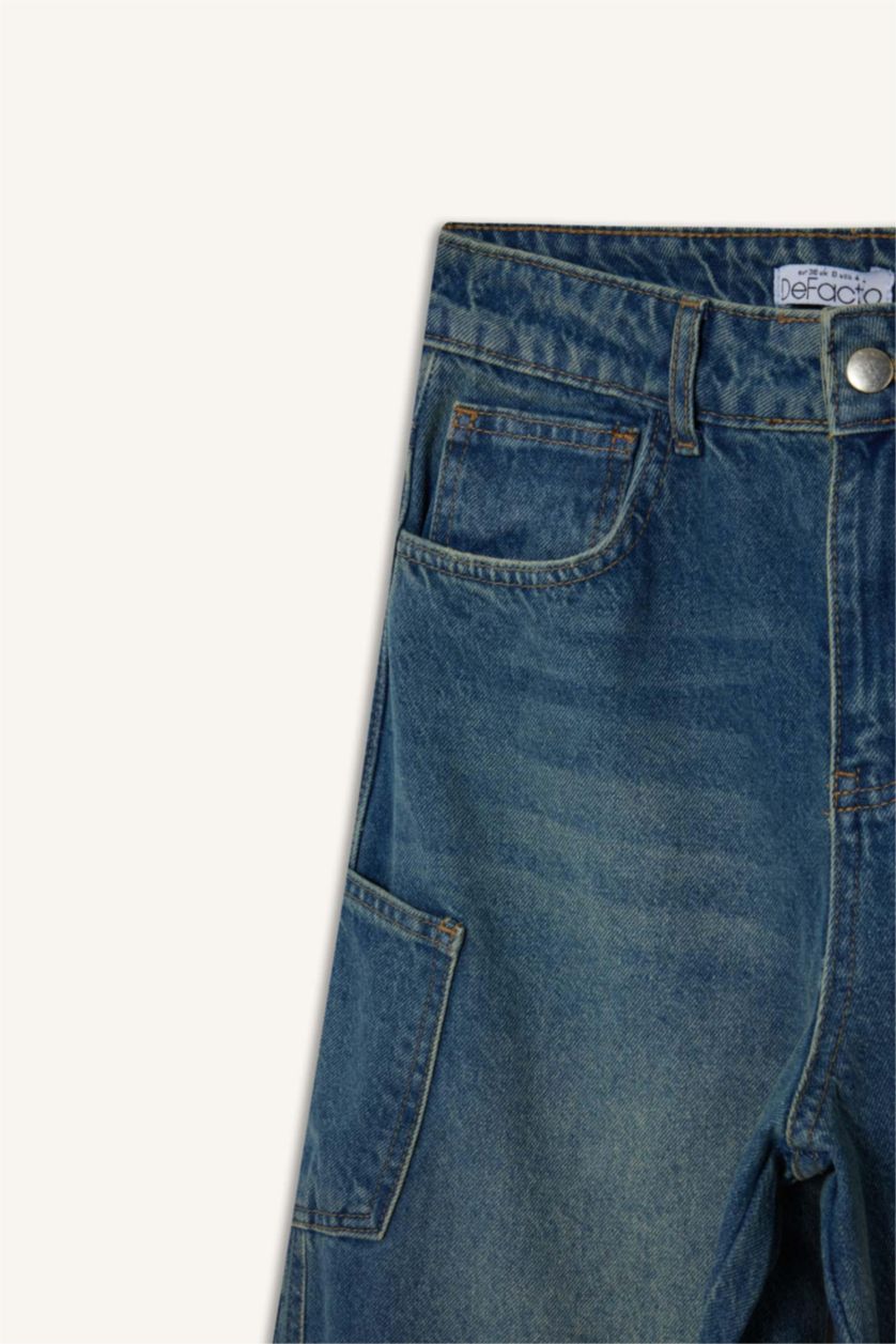 Woman NAVY Balloon Fit Denim Trousers