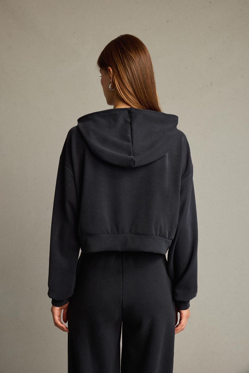 Женщины Антрацит Свитшот с капюшоном из модала для женщин