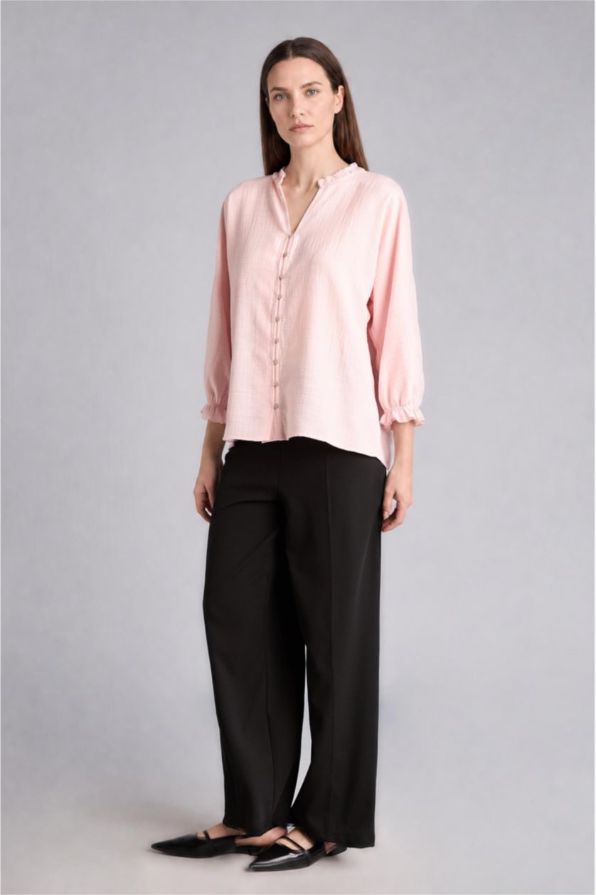Women Black Crepe Trousers
