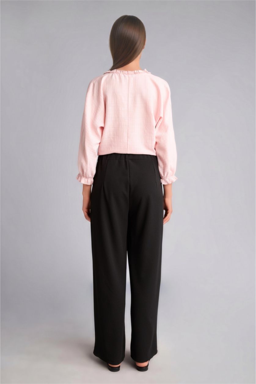 Women Black Crepe Trousers