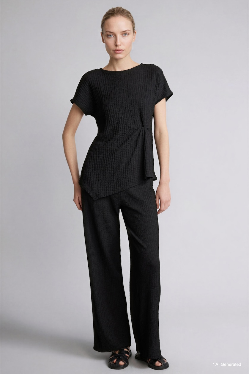Women Black Straight Fit Trousers