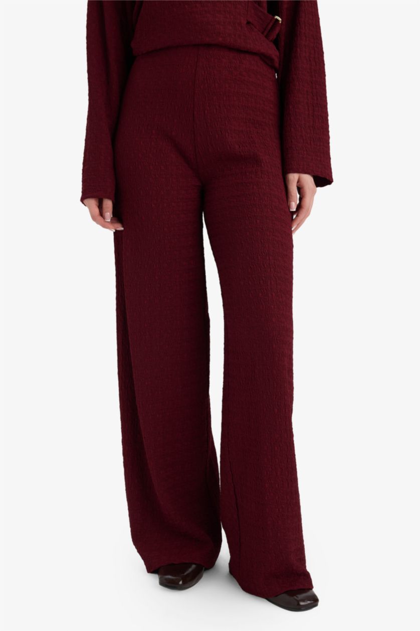 WOMAN Bordeaux Straight Fit Crepe Trousers